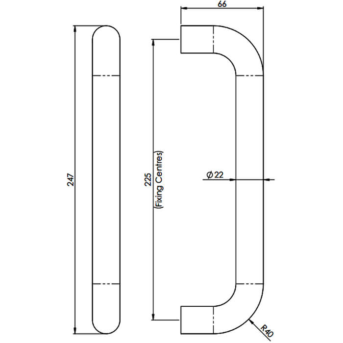 Carlisle Brass Eurospec Round Bar D Pull Handle
