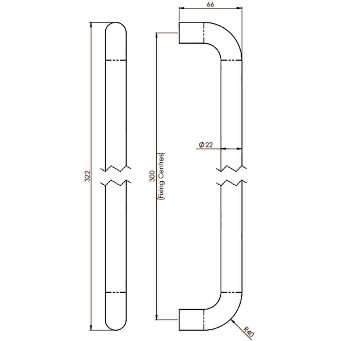 Carlisle Brass Eurospec Round Bar D Pull Handle