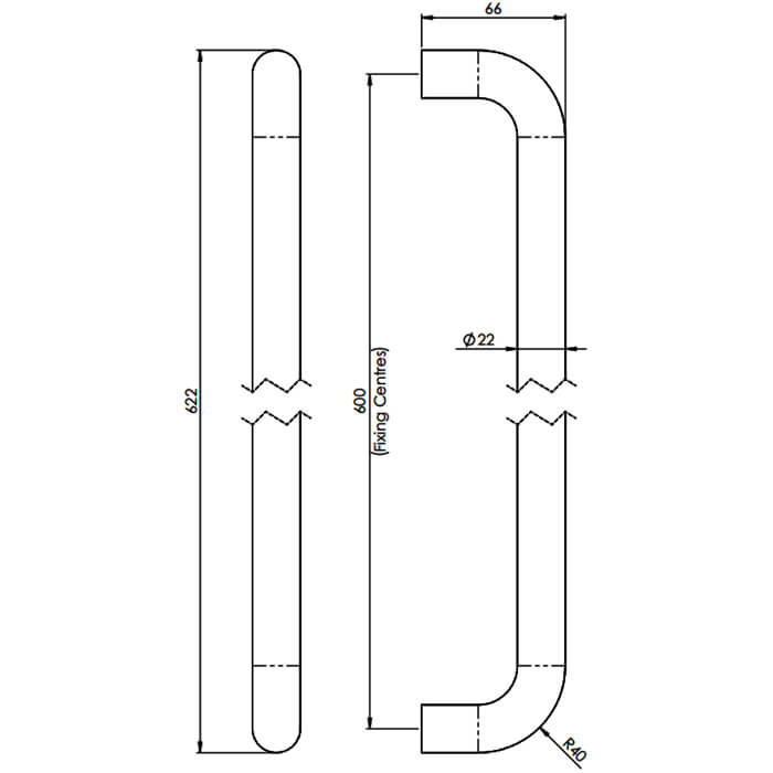 Carlisle Brass Eurospec Round Bar D Pull Handle