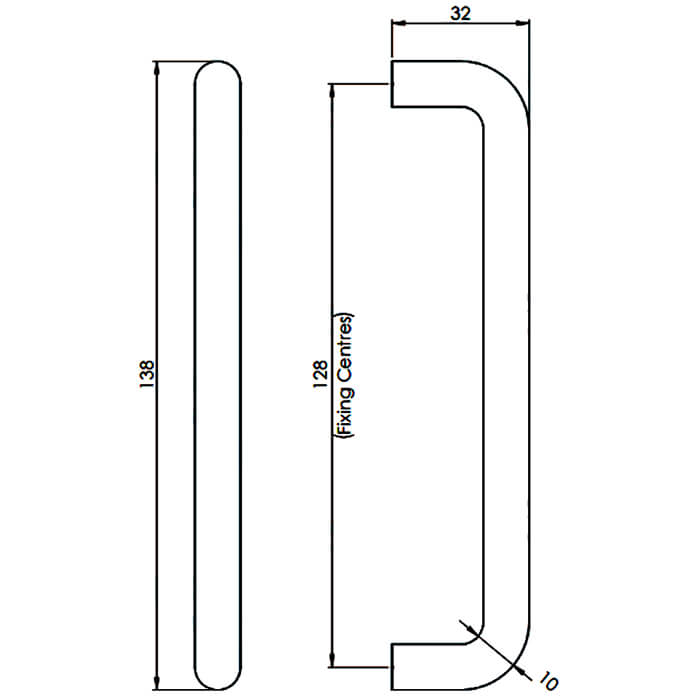 Carlisle Brass Eurospec Cabinet Round Bar D Pull Handle