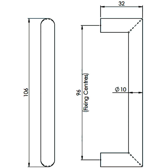 Carlisle Brass Eurospec Stainless Steel Solid Mitred Pull Handle