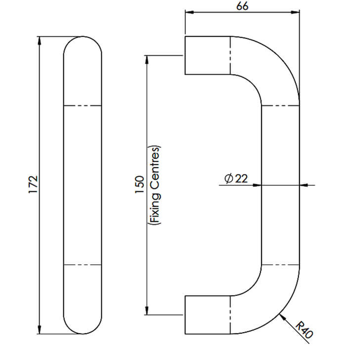 Carlisle Brass Eurospec Round Bar D Pull Handle