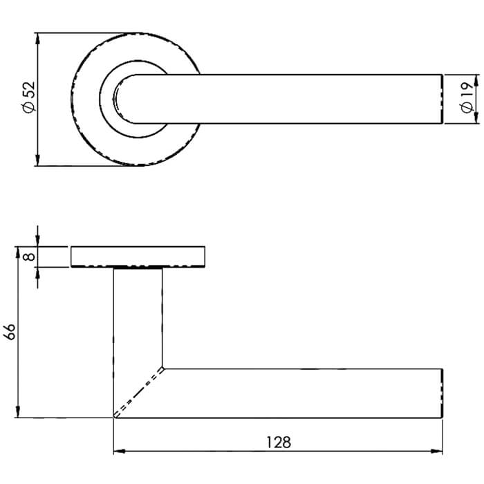 Carlisle Brass Eurospec Treviri Mitred Lever Handle On Round Rose