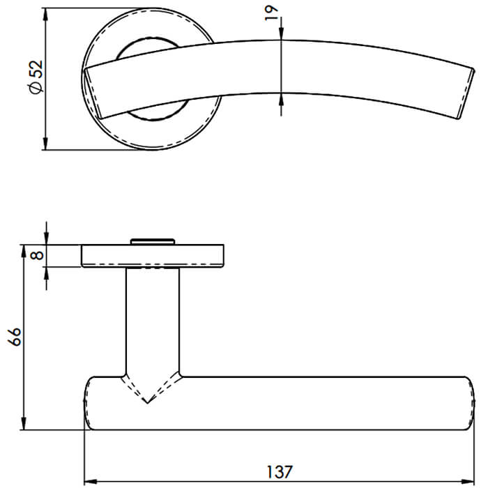 Carlisle Brass Eurospec Curved Lever Handle On Sprung Rose