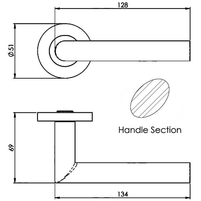Carlisle Brass Eurospec Mitred Round Oval Shaped Bar Lever Handle