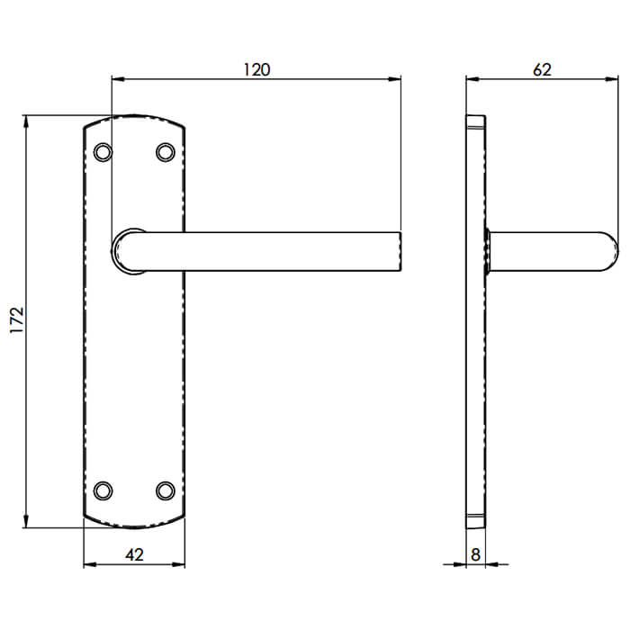 Carlisle Brass Eurospec Residential Mitred Lever Handle On Backplate