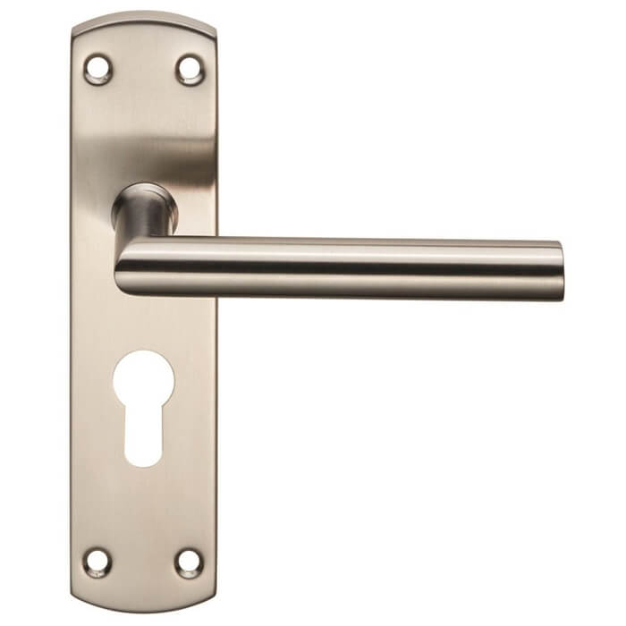 Carlisle Brass Eurospec Residential Mitred Euro Profile Lock with Lever Handle On Backplate