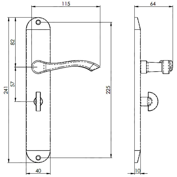 Carlisle Brass Andros 241 x 40mm Bathroom Lever Handle for Furniture