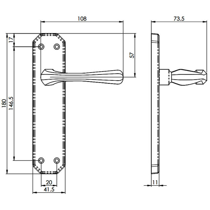 Carlisle Brass Eden Lever Handle on Latch Backplate