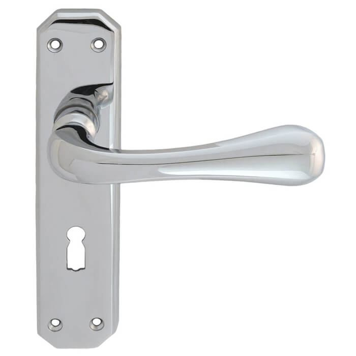 Carlisle Brass Eden Lock Profile Lever Door Handle On Backplate