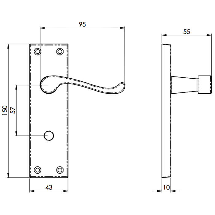 Carlisle Brass Victorian 150 x 42mm Lever For Bathroom Furniture