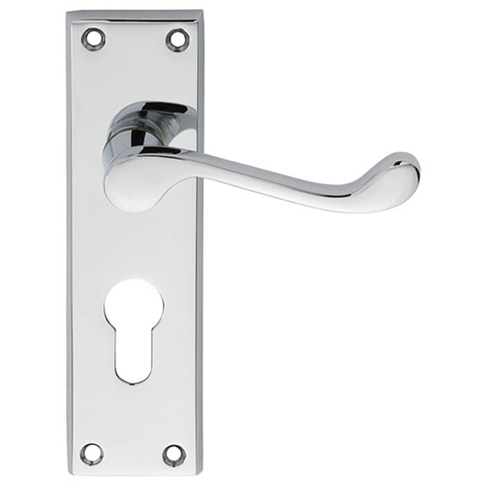 Carlisle Brass Victorian 150 x 42mm Lever Handle with Euro Profile On Backplate
