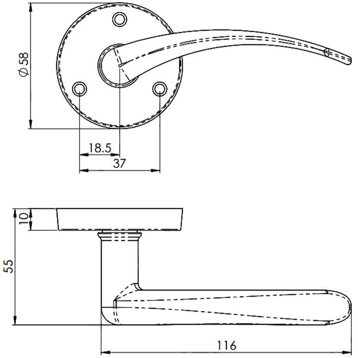 Carlisle Brass Victorian Wing Lever on Round Rose