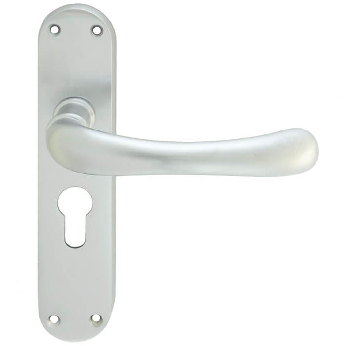 Carlisle Brass Ibra Rounded Lever Handle with Euro Profile On Backplate