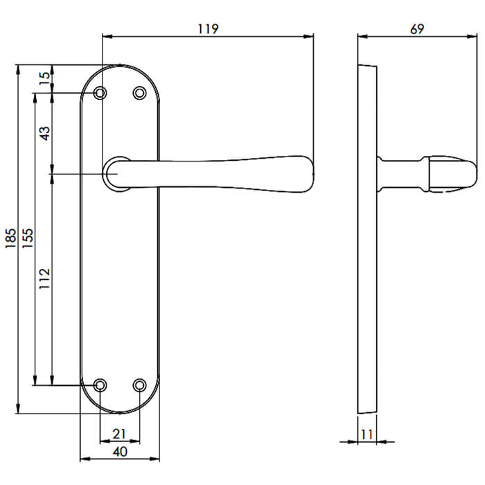 Carlisle Brass Ibra Lever on Latch Backplate