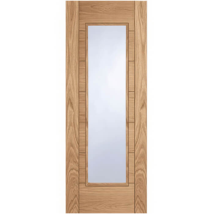 Joseph Miles Corsica Pre-Finished Oak 7-Panels 1-Light Internal Glazed Fire Door