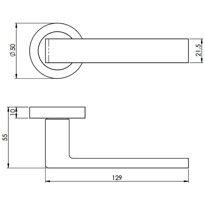 Carlisle Brass Sasso Lever Handle On Round Rose - 129 x 55mm