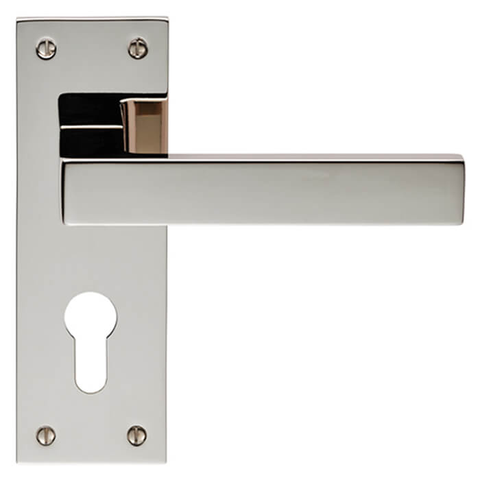 Carlisle Brass Sasso Lever Handle with Euro Profile on Backplate - 150 x 50mm