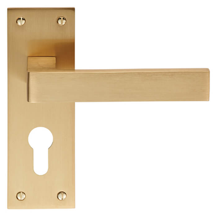 Carlisle Brass Sasso Lever Handle with Euro Profile on Backplate - 150 x 50mm