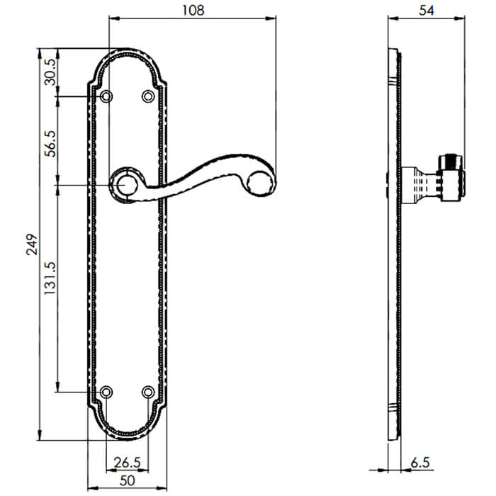 Carlisle Brass Chesham Lever Handle On Backplate
