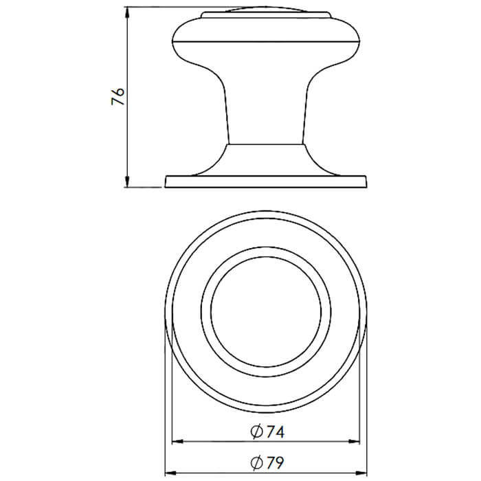Carlisle Brass Centre Door Knob On Round Rose - DL219PVD