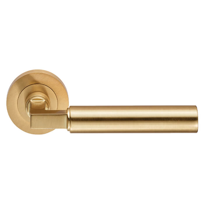 Carlisle Brass Amiata Round Bar Lever Handle On Round Rose - 129 x 64mm