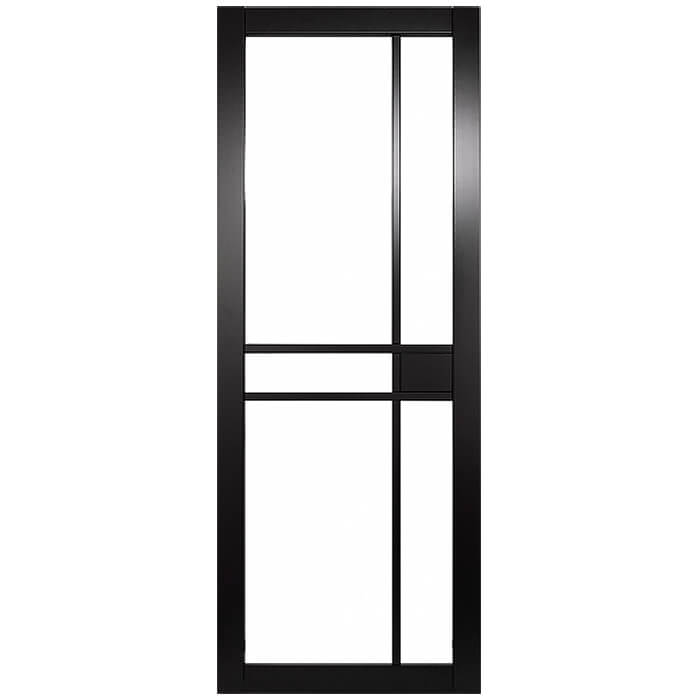 Joseph Miles Naples Black-Primed 1-Panel 5-Lights Internal Glazed Door