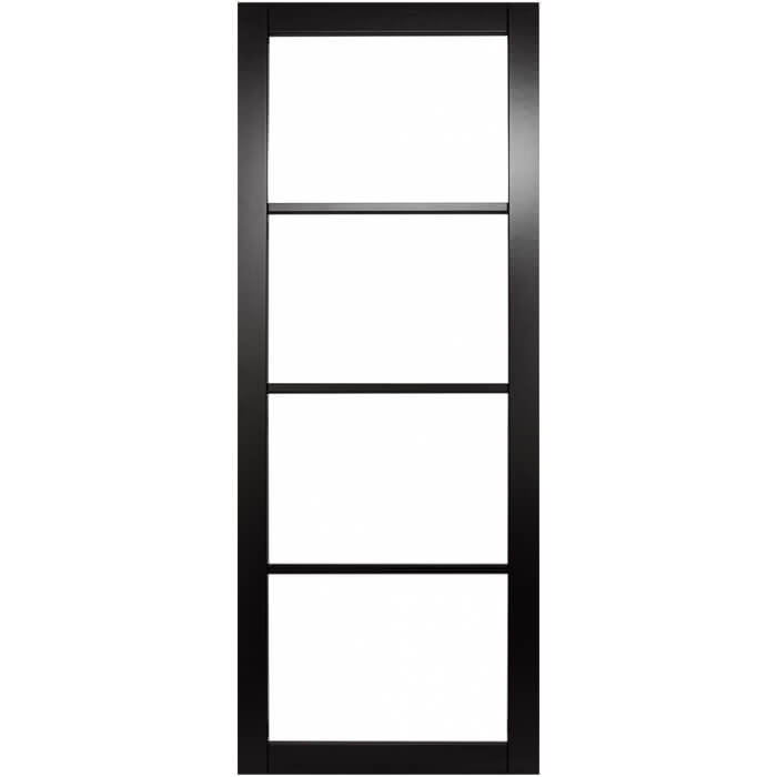 Joseph Miles Rome Black-Primed 4-Lights Internal Glazed Door