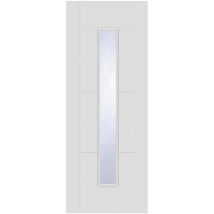 Joseph Miles Corsica 18G White-Primed 7-Panels 1-Light Internal Glazed Fire Door