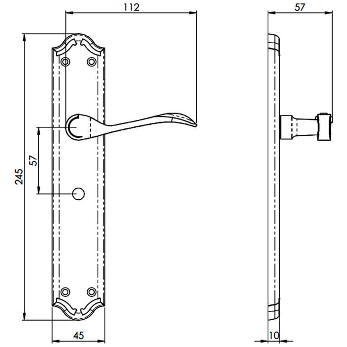 Carlisle Brass Madrid Lever Door Handle For Bathroom Furniture