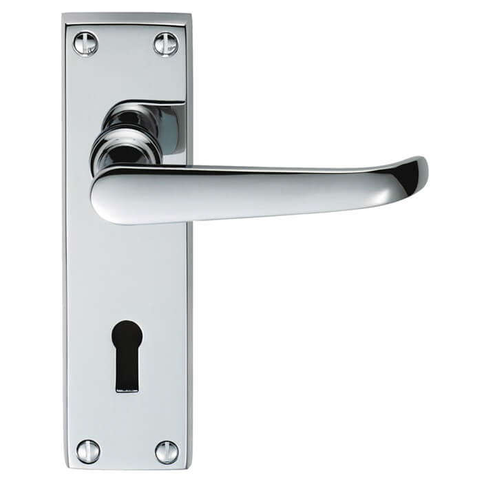 Carlisle Brass Victorian Ascot Lock Profile With Lever Handle On Backplate