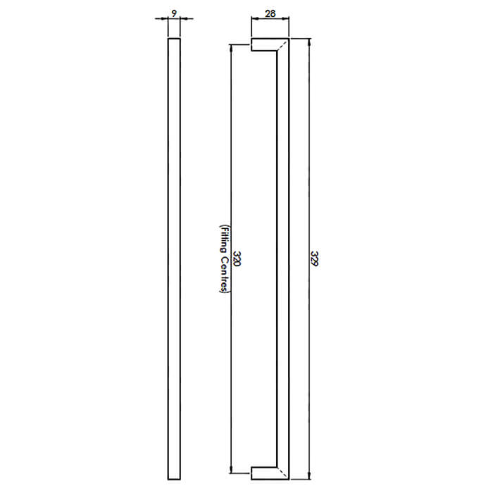 Carlisle Brass Fingertip 329 x 9mm Block Handle