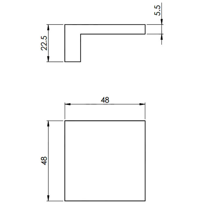 Carlisle Brass Gamma Square L-Shaped Knob