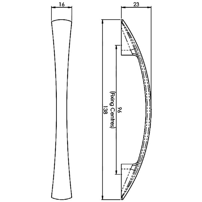 Carlisle Brass Waisted Satin Nickel Flat Bow Handle