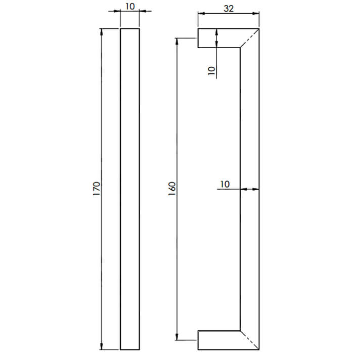 Carlisle Brass Fingertip 170 x 10mm Block Handle