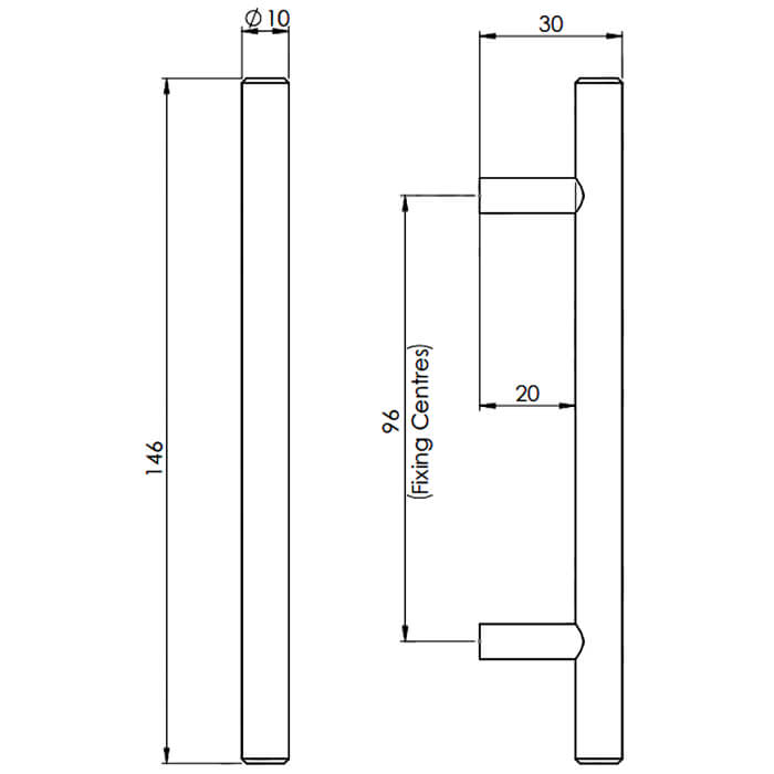 Carlisle Brass Stainless Steel Round T-Bar Handle
