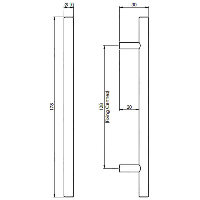 Carlisle Brass Stainless Steel Round T-Bar Handle