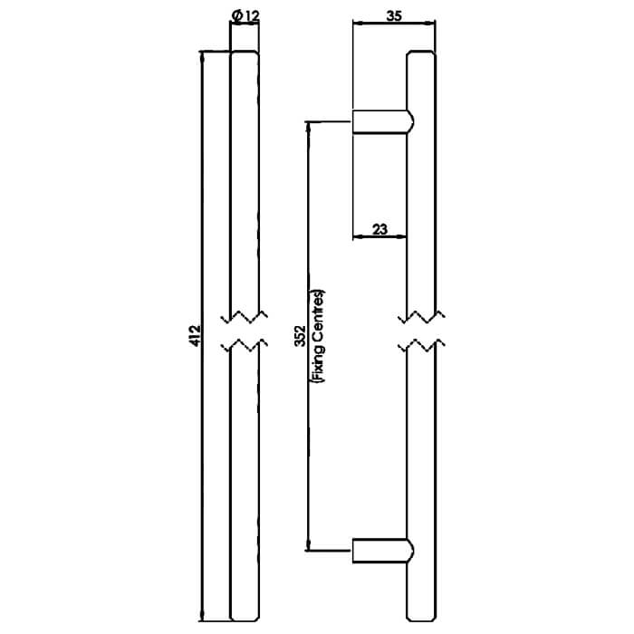 Carlisle Brass Polished Chrome Steel T-Bar Cylindrical Handle
