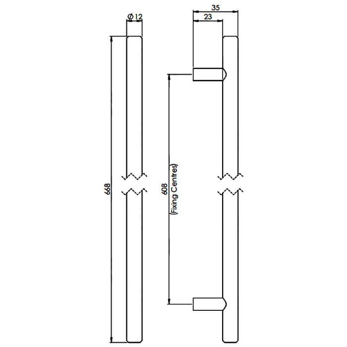 Carlisle Brass Polished Chrome Steel T-Bar Cylindrical Handle