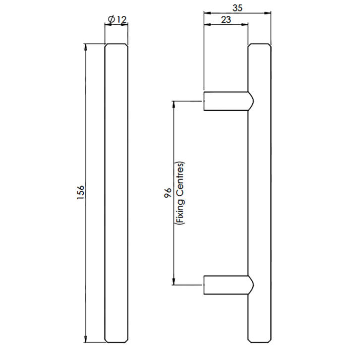 Carlisle Brass Polished Chrome Steel T-Bar Cylindrical Handle