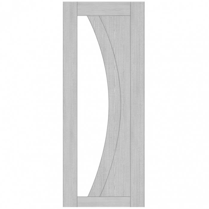 Joseph Miles Salerno Internal Door with 2 Panel and 1 Clear Glazed Light - Prefinished Light Grey Ash