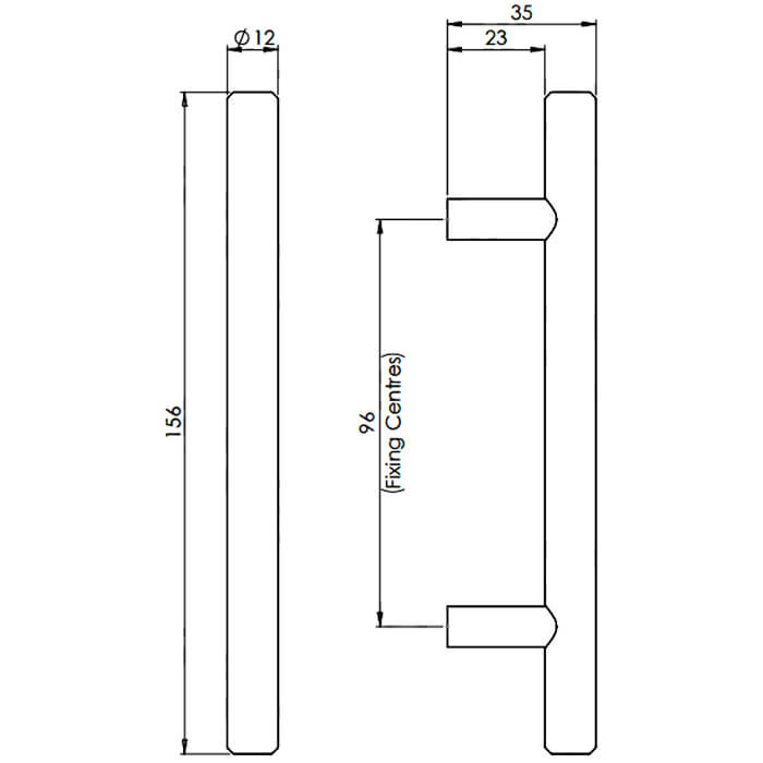 Carlisle Brass Steel T-Bar Cylindrical Handle - Satin Nickel