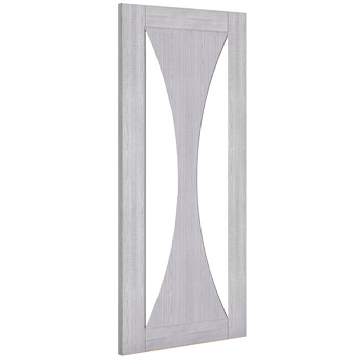 Joseph Miles Verona Internal Door with 1 Panel and 2 Clear Glazed Light - Prefinished Light Grey Ash