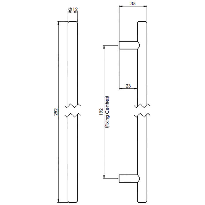 Carlisle Brass Steel T-Bar Cylindrical Handle - Satin Nickel