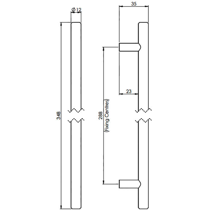 Carlisle Brass Steel T-Bar Cylindrical Handle - Satin Nickel