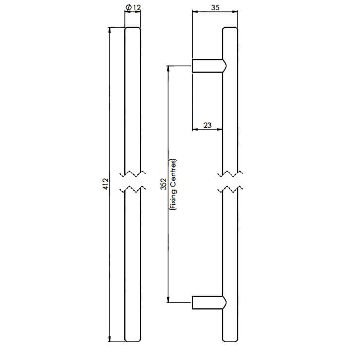 Carlisle Brass Steel T-Bar Cylindrical Handle - Satin Nickel
