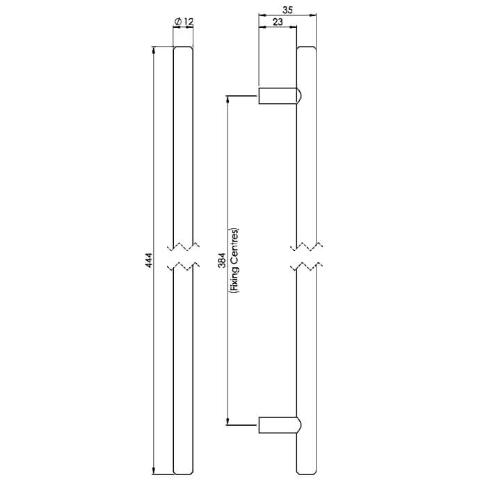 Carlisle Brass Steel T-Bar Cylindrical Handle - Satin Nickel