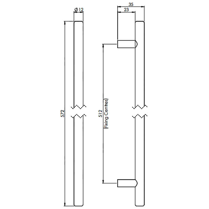 Carlisle Brass Steel T-Bar Cylindrical Handle - Satin Nickel