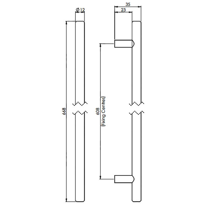 Carlisle Brass Steel T-Bar Cylindrical Handle - Satin Nickel