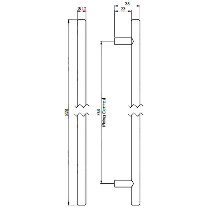 Carlisle Brass Steel T-Bar Cylindrical Handle - Satin Nickel